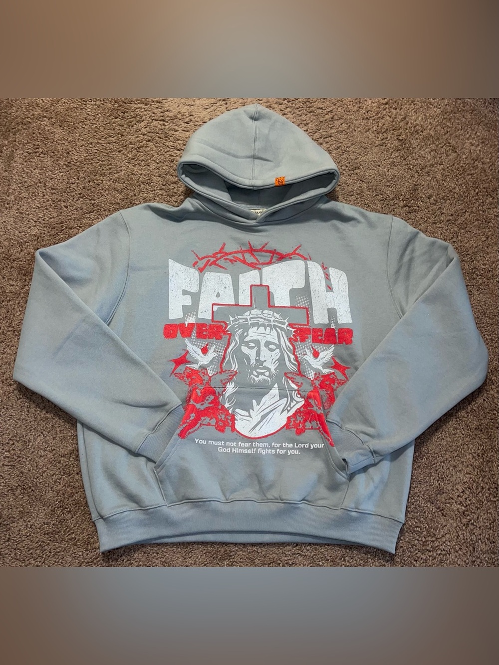 Faith Over Fear Gray Hoodie